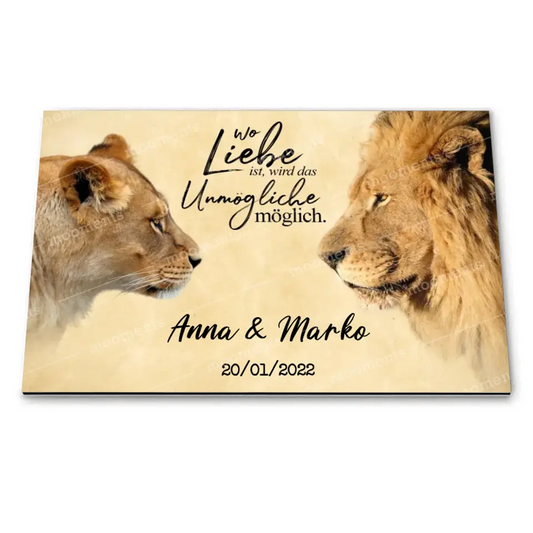 Lion & Lioness - Alu-Dibond