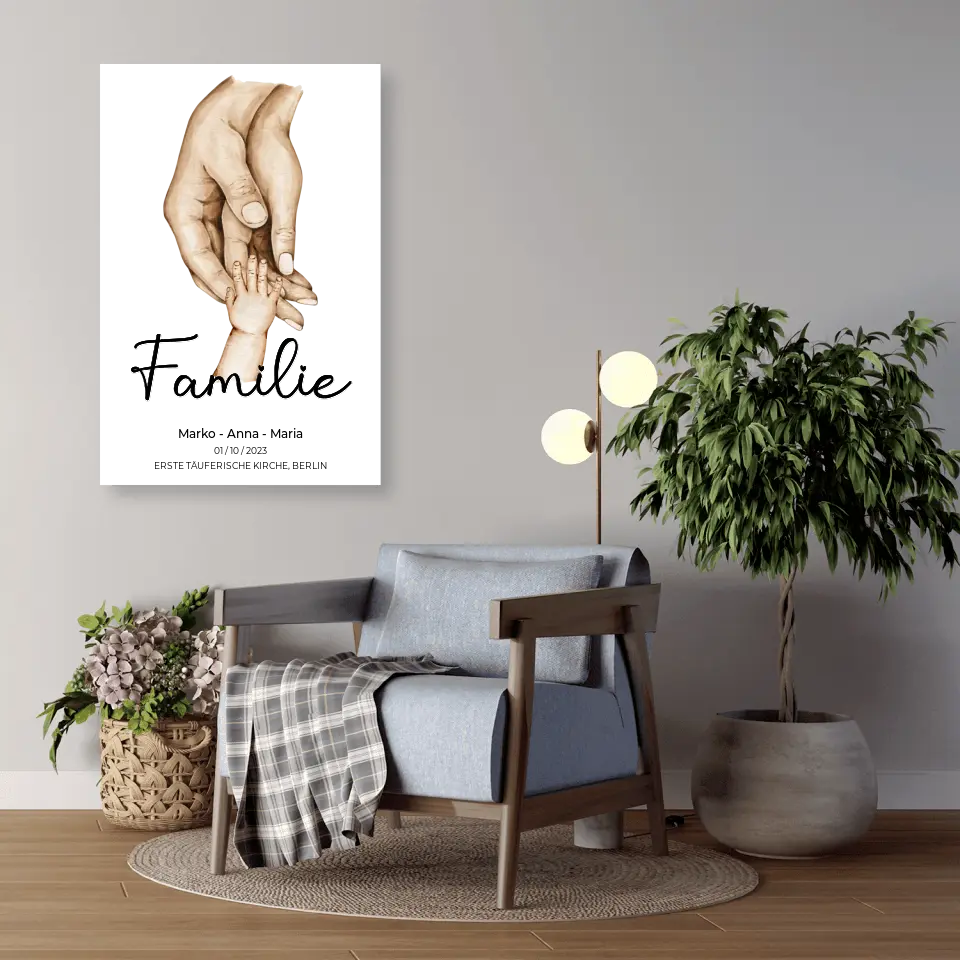 Personalisiertes Familien-Poster ,,Family ❤️" - Alu-Dibond