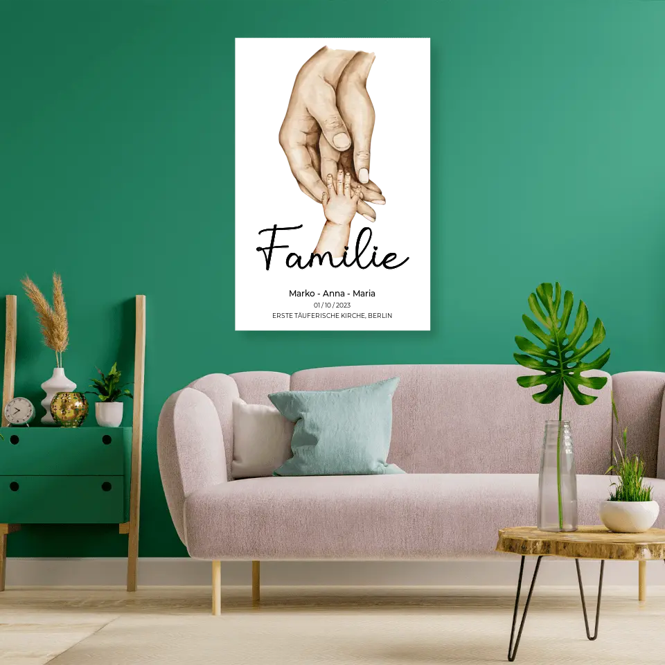 Personalisiertes Familien-Poster ,,Family ❤️" - Alu-Dibond
