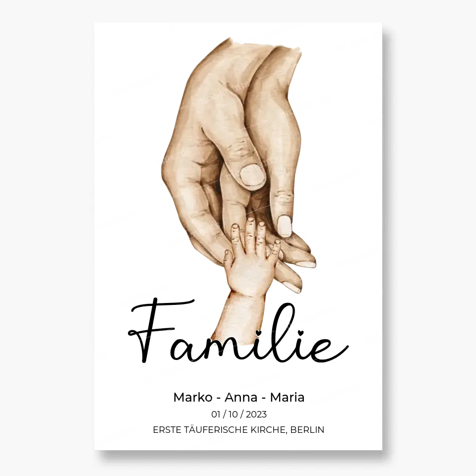 Personalisiertes Familien-Poster ,,Family ❤️" - Alu-Dibond