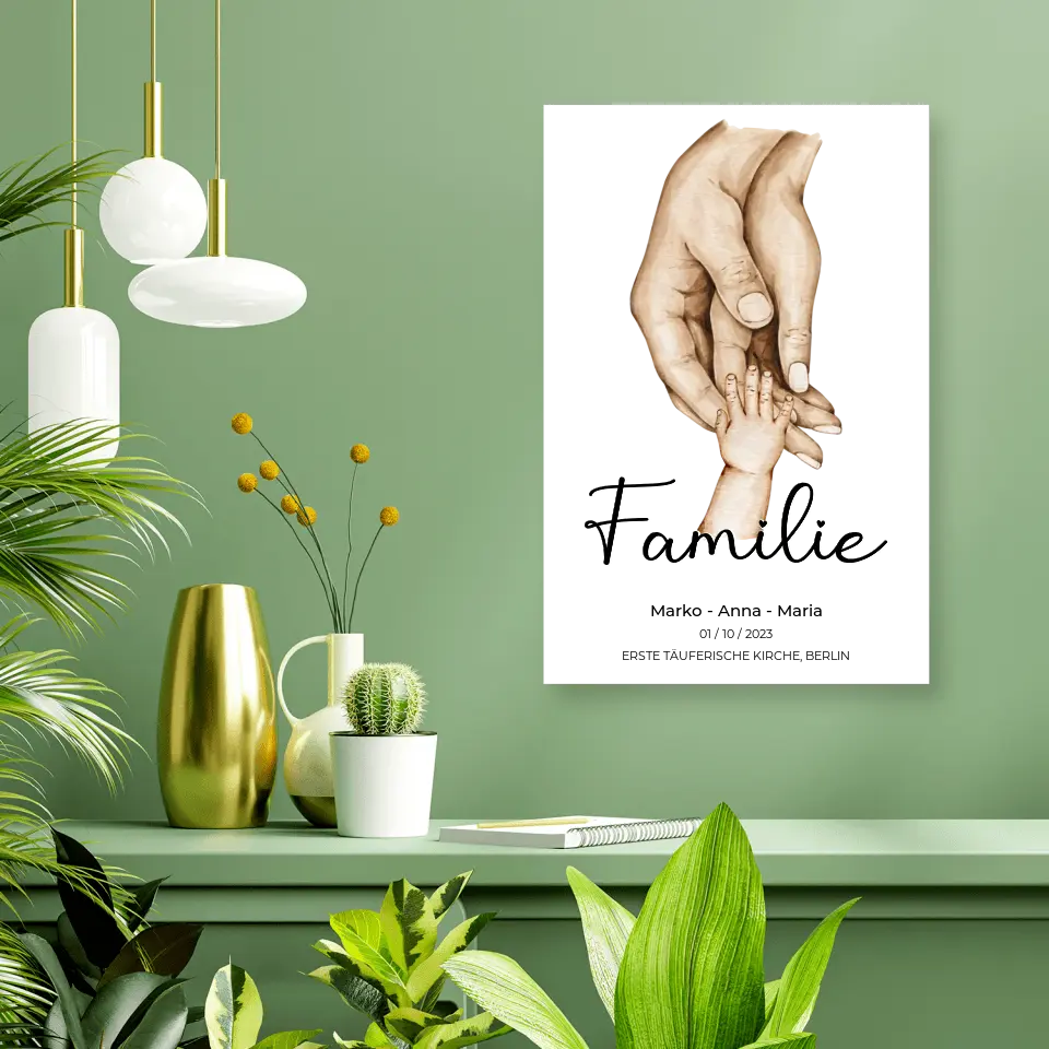 Personalisiertes Familien-Poster ,,Family ❤️" - Alu-Dibond