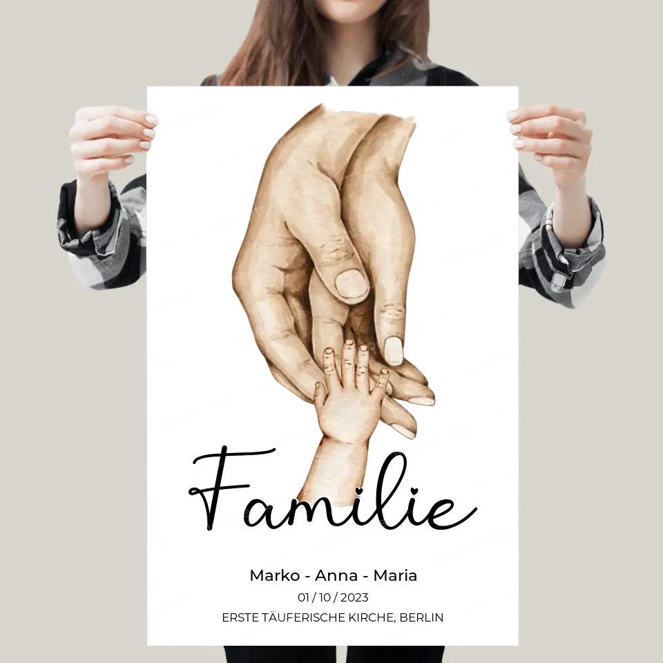 Personalisiertes Familien-Poster ,,Family ❤️" - Alu-Dibond