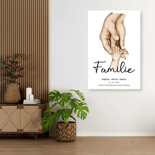 Personalisiertes Familien-Poster ,,Family ❤️" - Leinwand