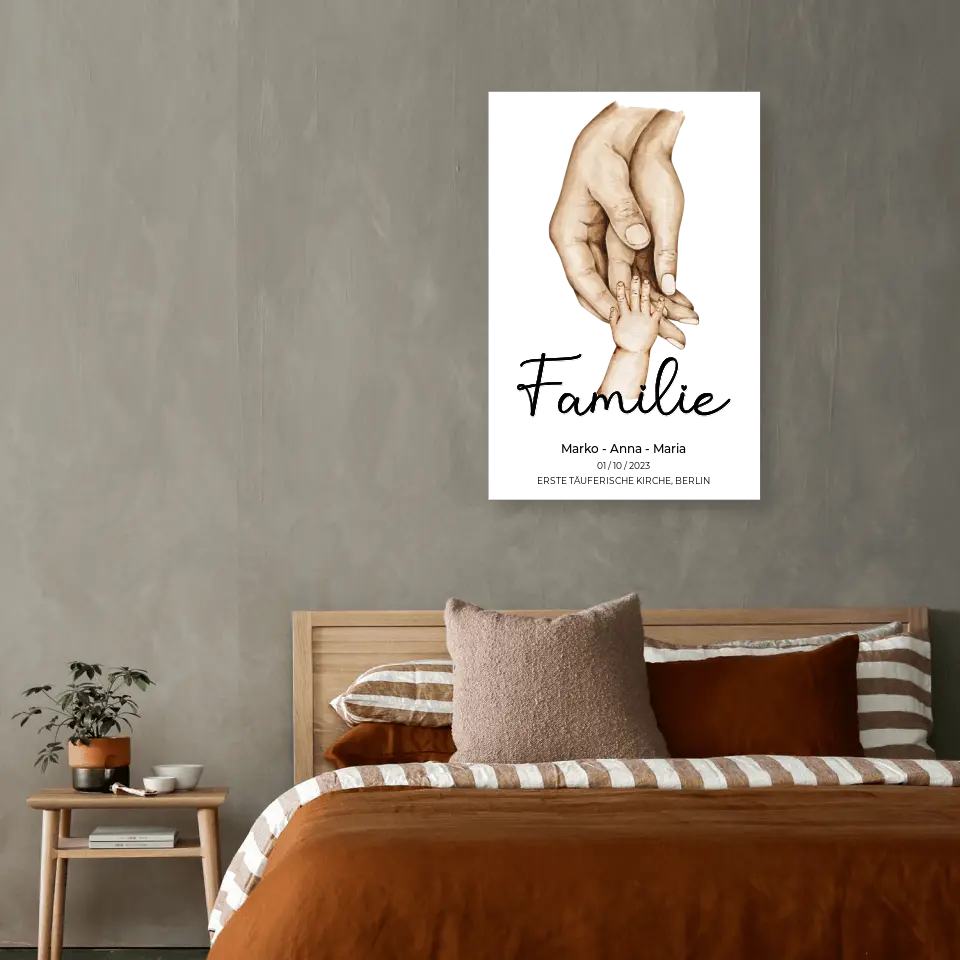 Personalisiertes Familien-Poster ,,Family ❤️" - Alu-Dibond