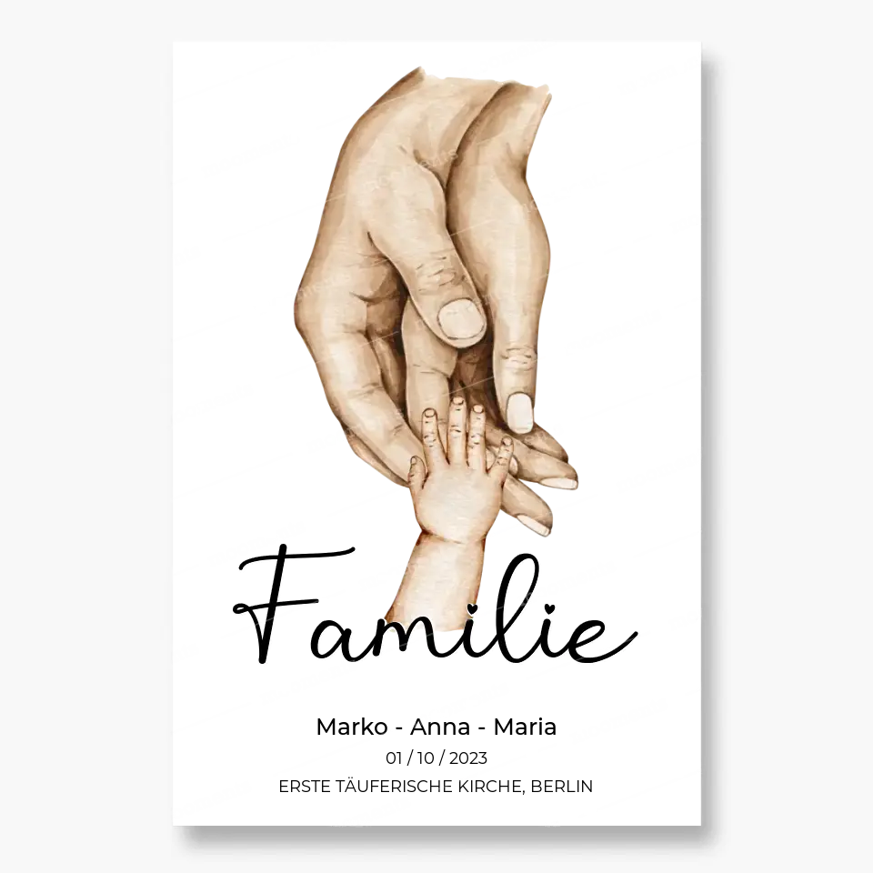 Personalisiertes Familien-Poster ,,Family ❤️" - Alu-Dibond