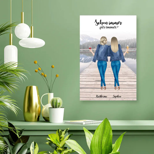 2 Freundinnen - individuelles Geschenk - Poster