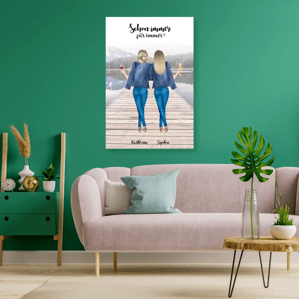 2 Freundinnen - individuelles Geschenk - Poster