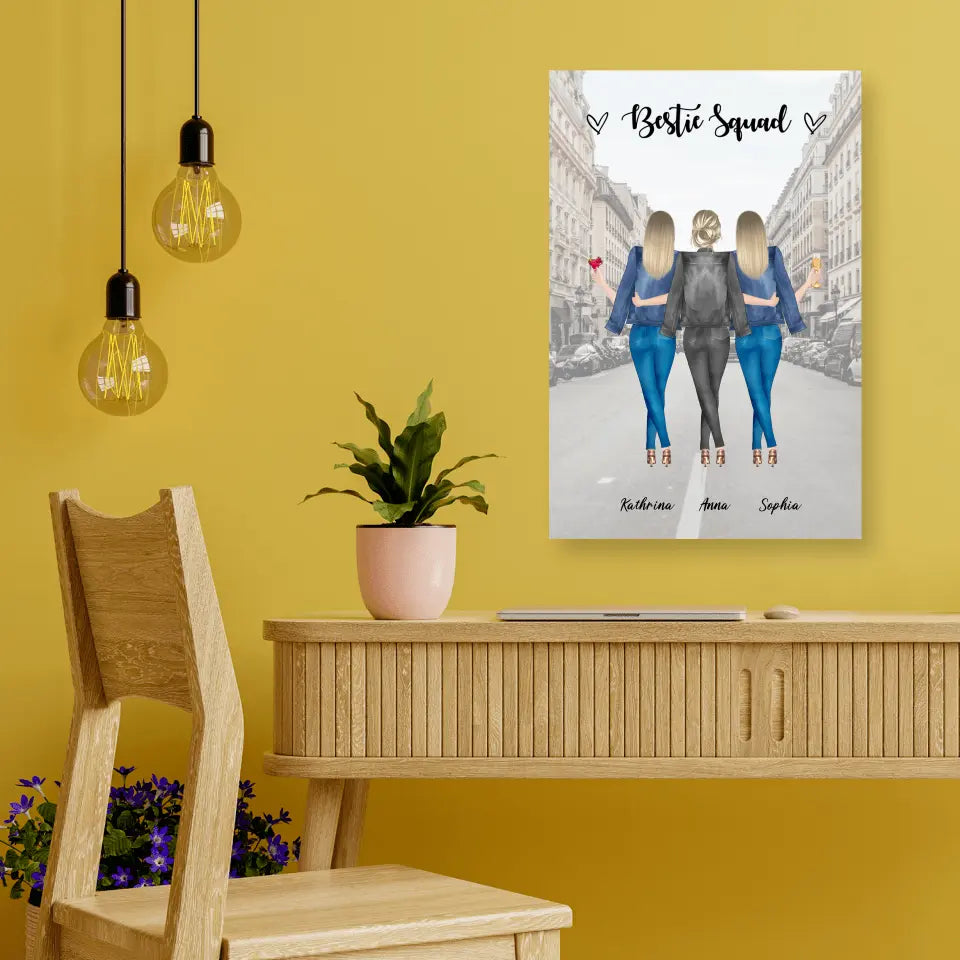 3 Freundinnen - individuelles Geschenk - Poster