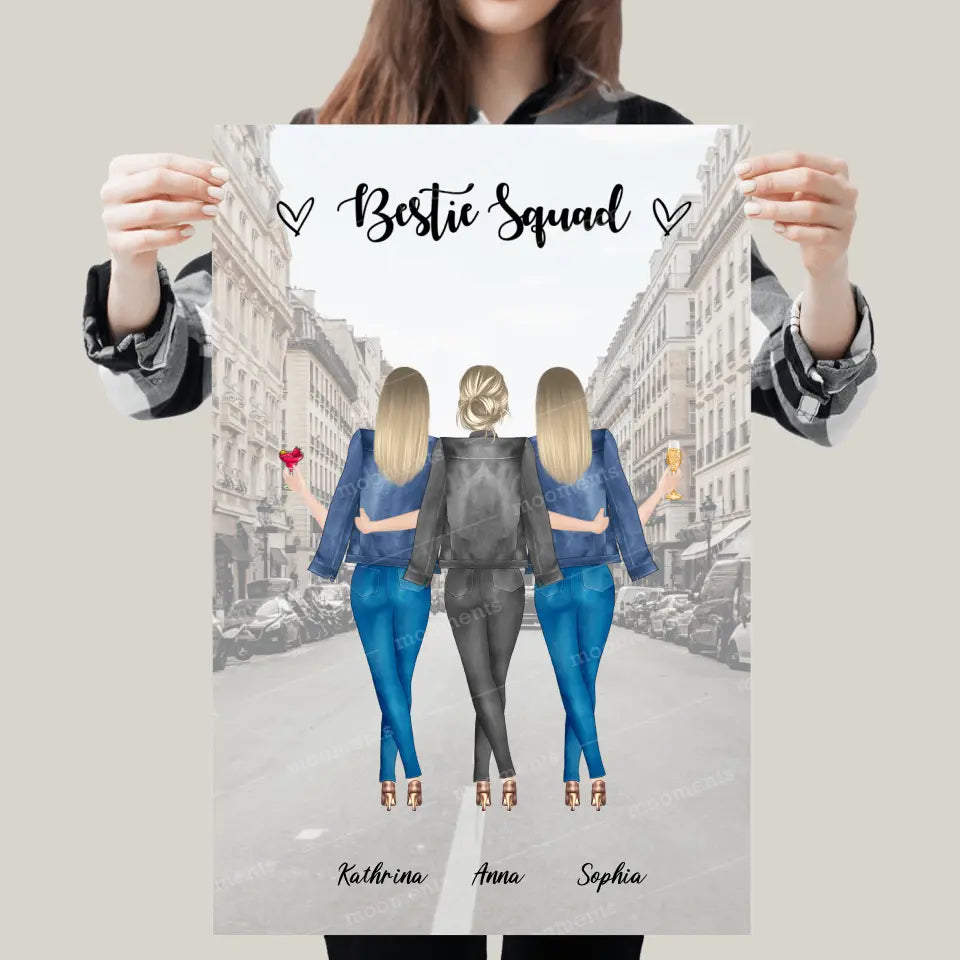 3 Freundinnen - individuelles Geschenk - Poster
