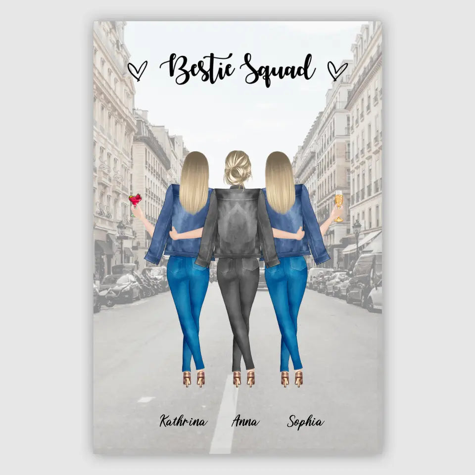 3 Freundinnen - individuelles Geschenk - Poster