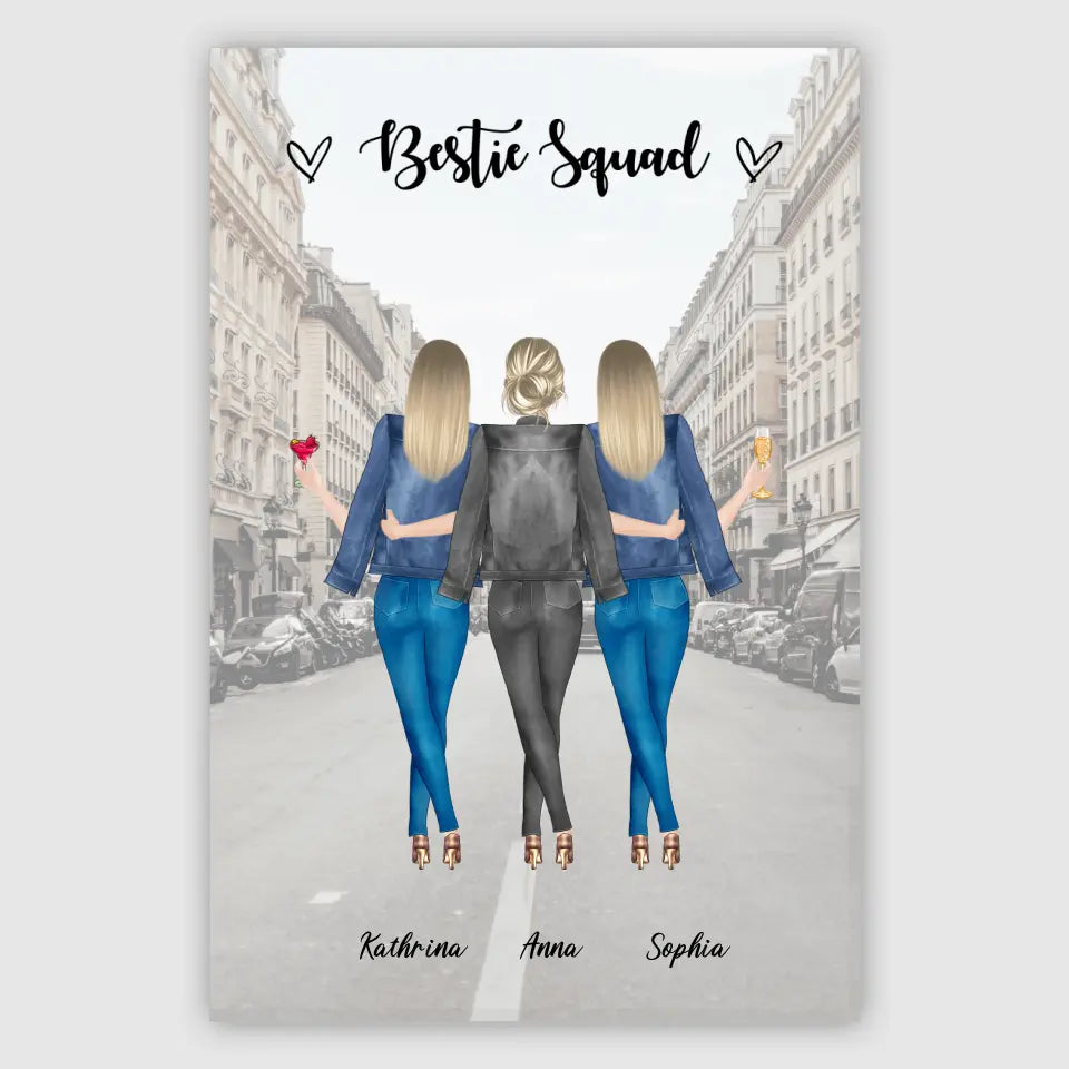 3 Freundinnen - individuelles Geschenk - Poster