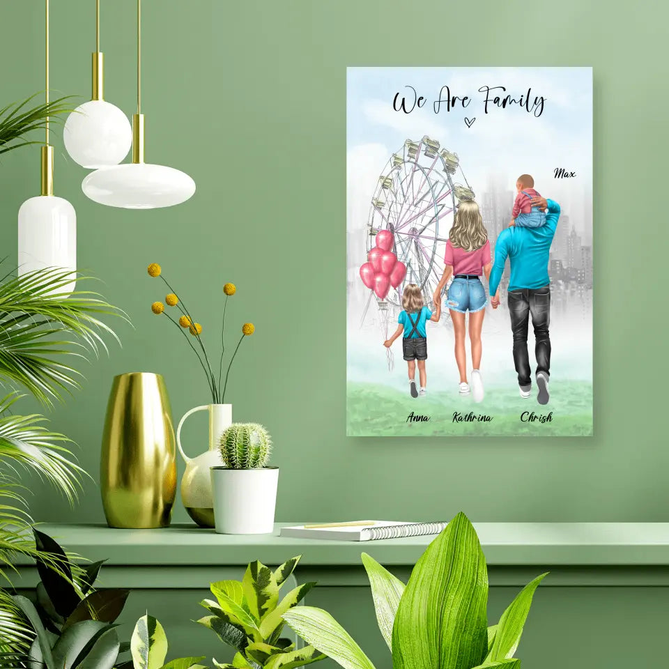 Familie auf dem Rummel - Poster