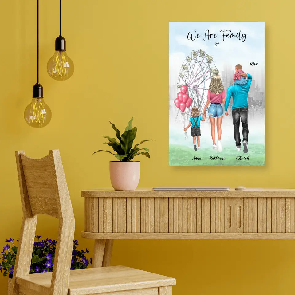 Familie auf dem Rummel - Poster