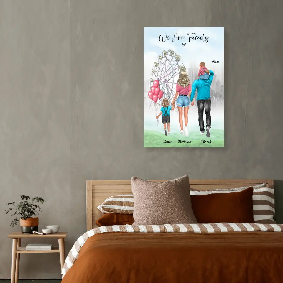 Familie auf dem Rummel - Poster