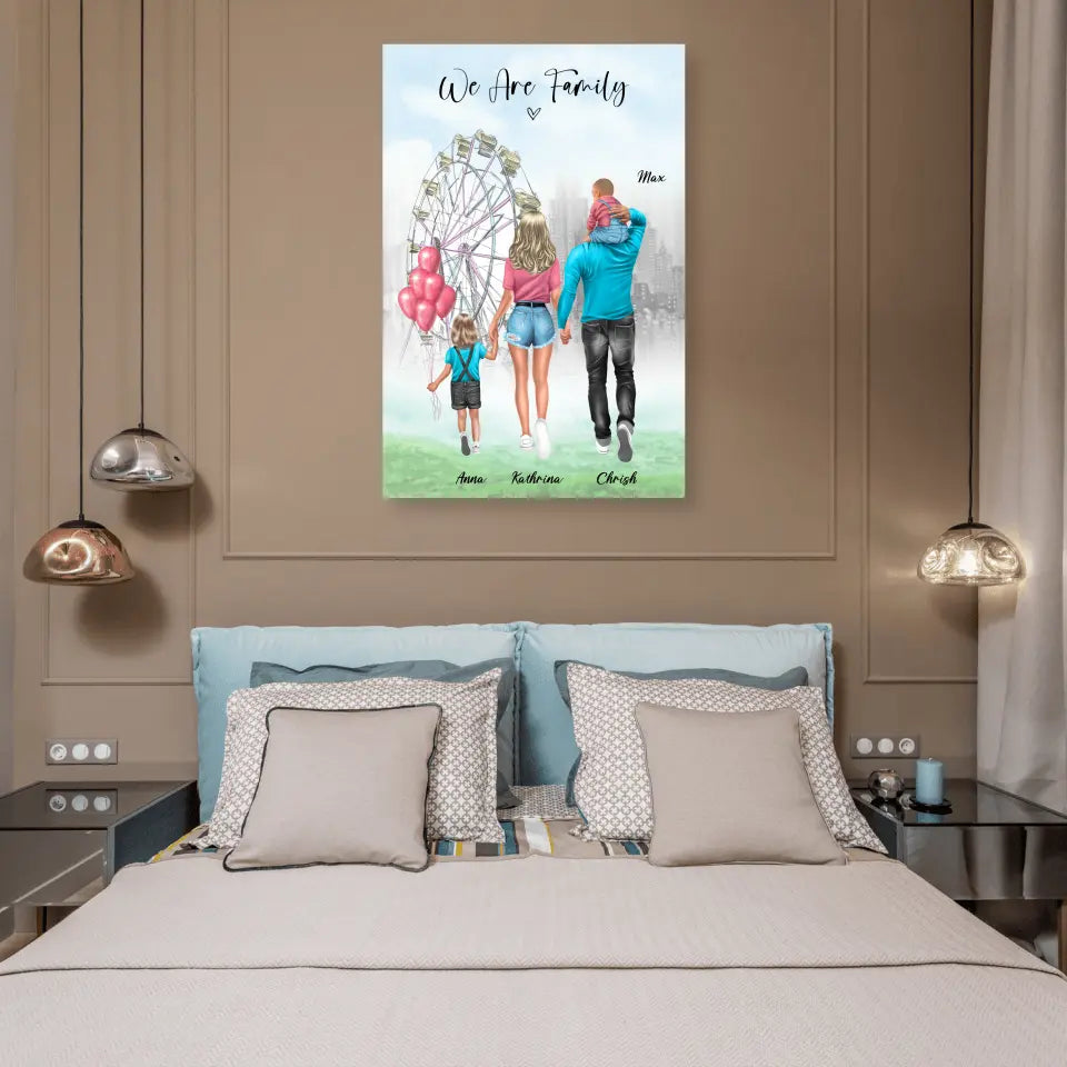 Familie auf dem Rummel - Poster