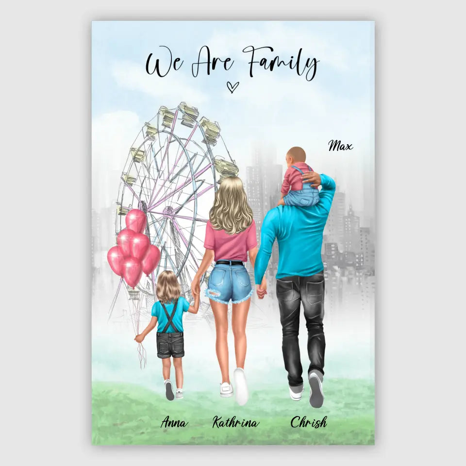 Familie auf dem Rummel - Poster