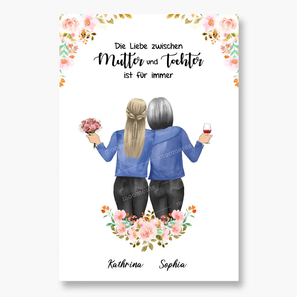 Personalisiertes Geschenk für Mama Floral - Poster