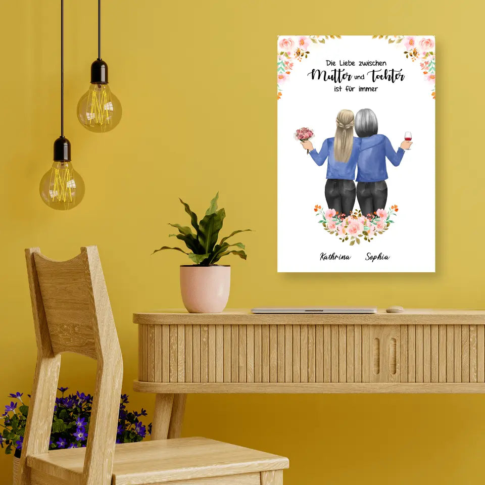 Personalisiertes Geschenk für Mama Floral - Poster