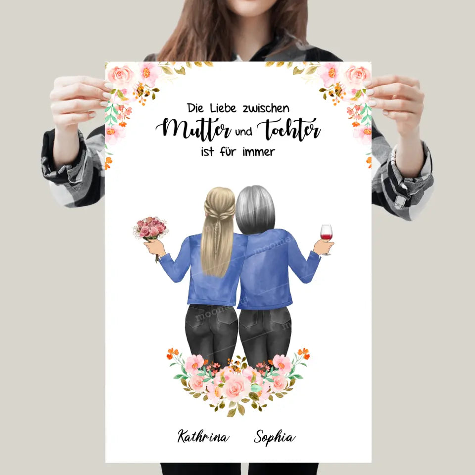 Personalisiertes Geschenk für Mama Floral - Poster