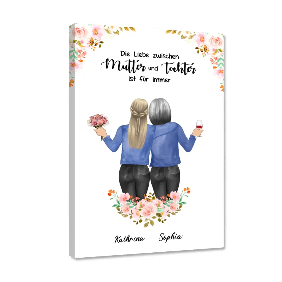 Personalisiertes Geschenk für Mama Floral - Poster