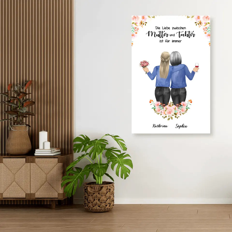 Personalisiertes Geschenk für Mama Floral - Poster