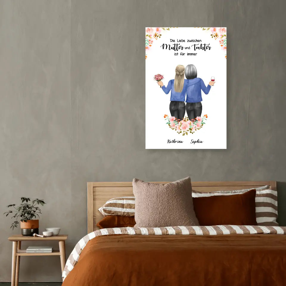 Personalisiertes Geschenk für Mama Floral - Poster