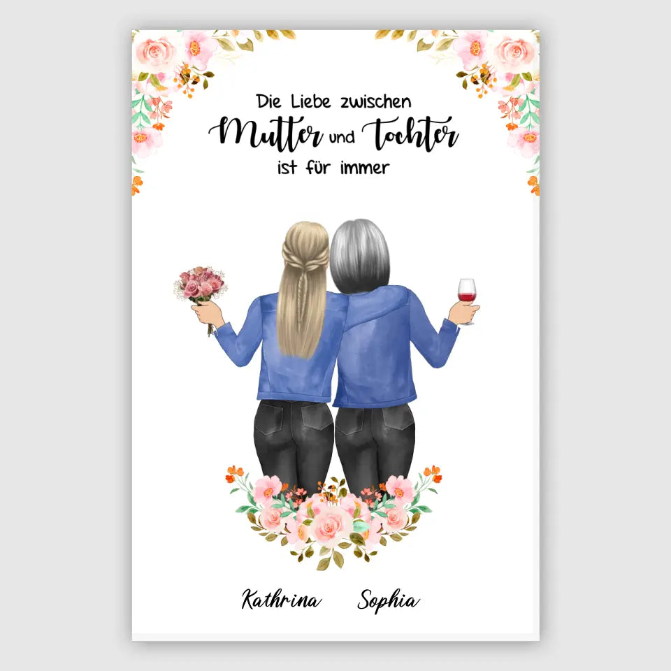 Personalisiertes Geschenk für Mama Floral - Poster