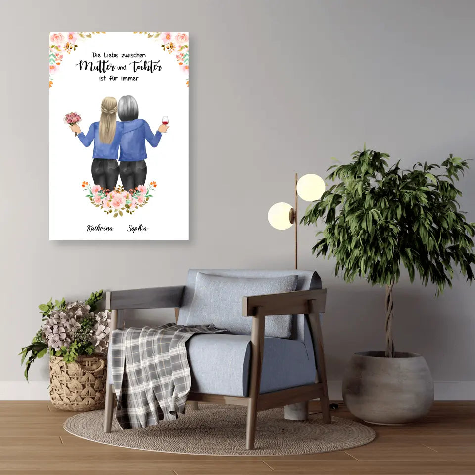 Personalisiertes Geschenk für Mama Floral - Poster