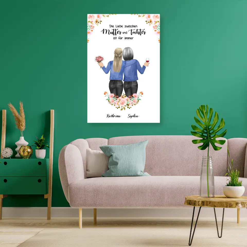 Personalisiertes Geschenk für Mama Floral - Poster