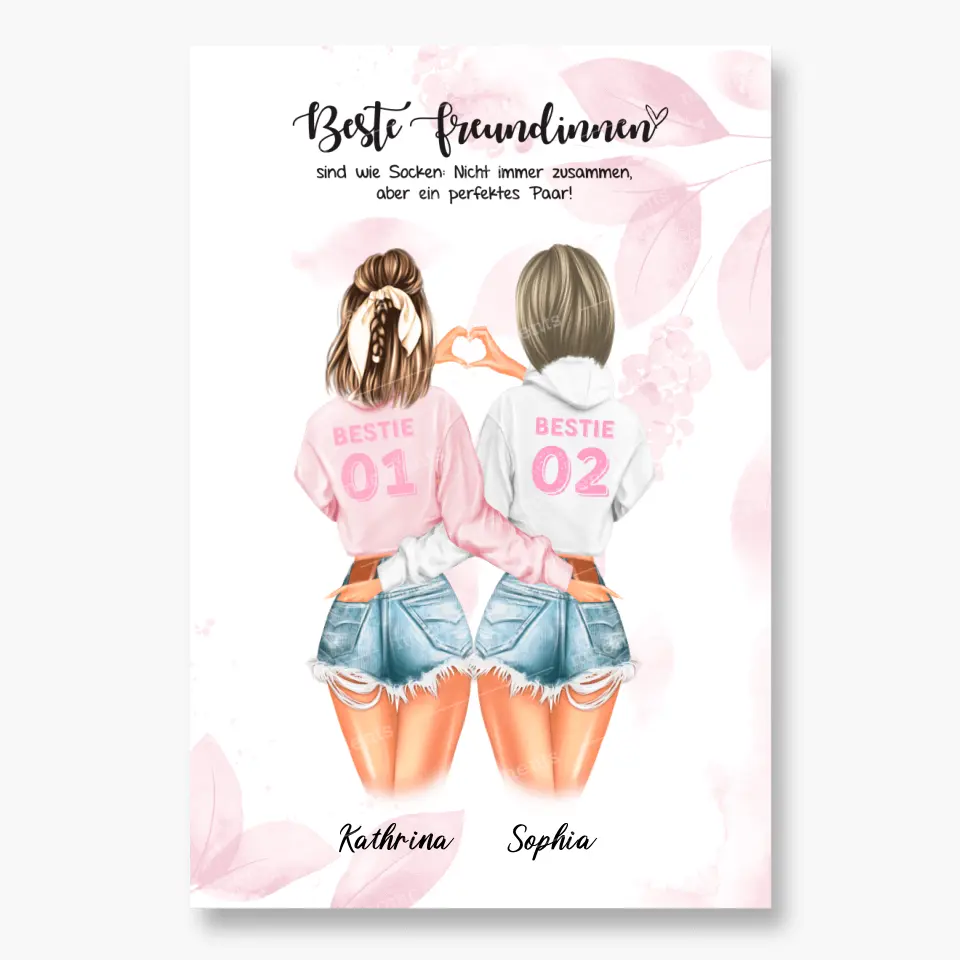 Bester Freund mit Herz Handzeichen Personalisiertes Geschenk - Poster