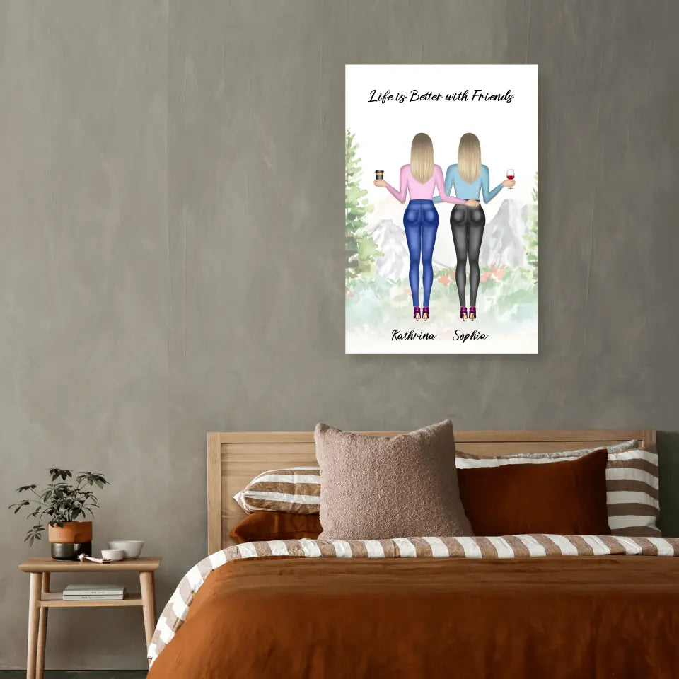 Geschenk für die beste Freundin - Leinwand