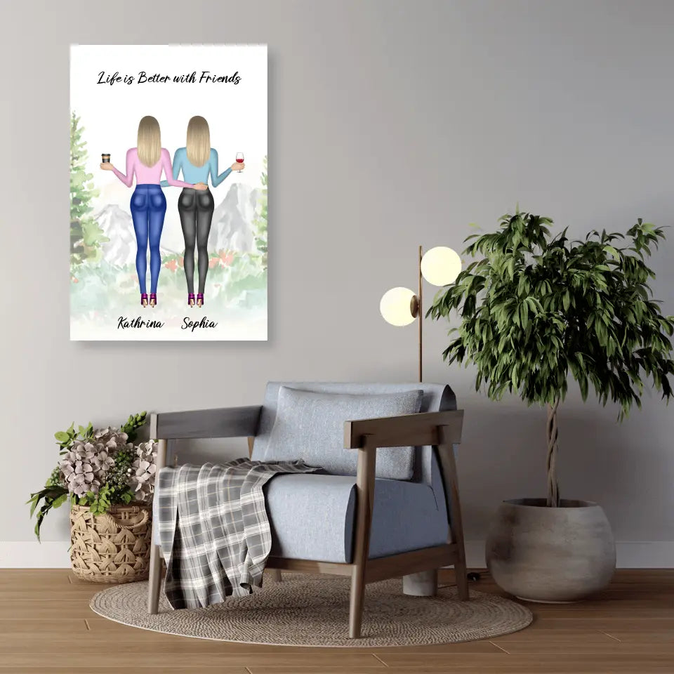 Geschenk für die beste Freundin - Leinwand