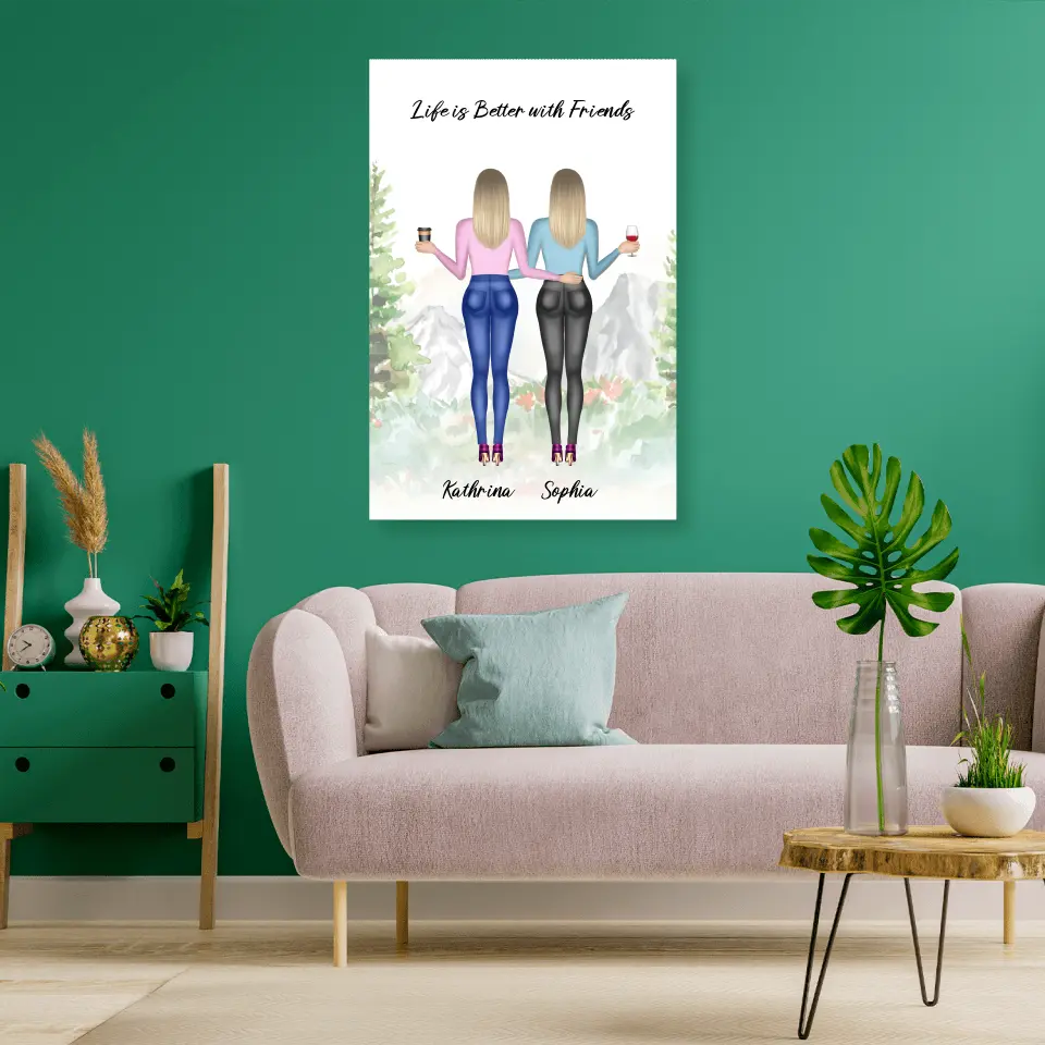 Geschenk für die beste Freundin - Leinwand