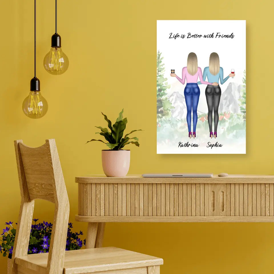 Geschenk für die beste Freundin - Leinwand
