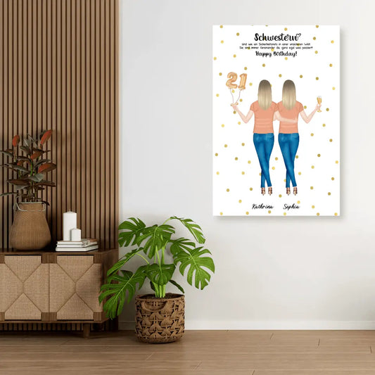 Personalisiertes Geburtstagsgeschenk - Leinwand