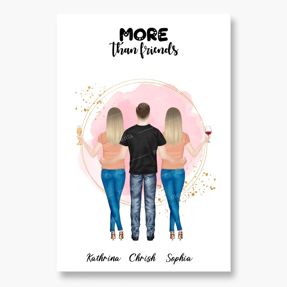 Mehr als Freundinnen - individuelles Geschenk - Leinwand