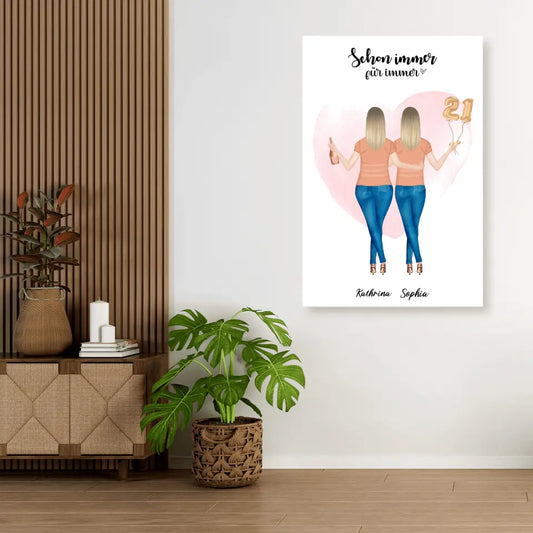 Beste Freundin - Leinwand