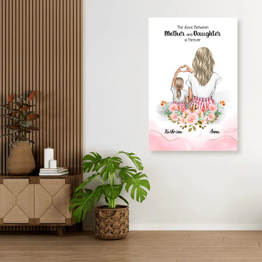 Die beste Mutter aller Zeiten floral - Leinwand