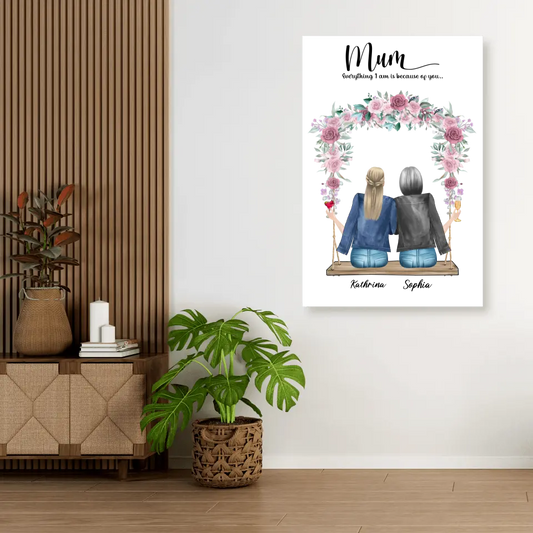 Mama und ihre beiden Töchter - Leinwand
