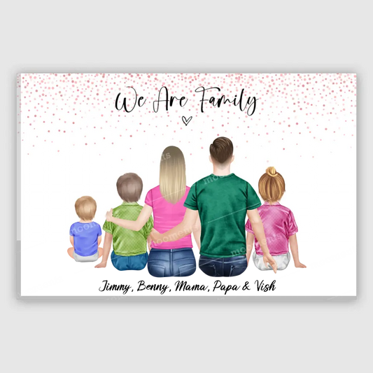 Deine Familie - Personalisiertes Geschenk - Leinwand