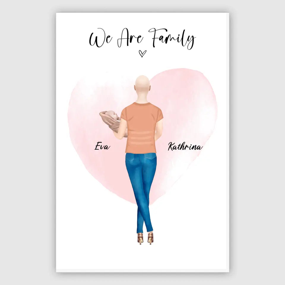 Personalisiertes Geschenk - Mama mit neugeborenem Baby - Leinwand