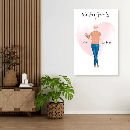 Personalisiertes Geschenk - Mama mit neugeborenem Baby - Leinwand