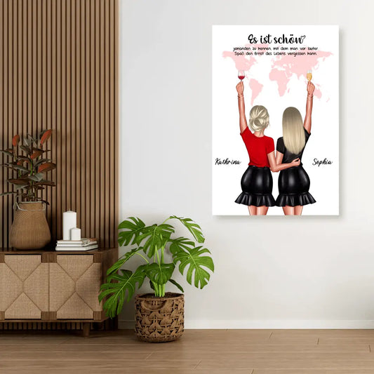 Geschenk für die beste Freundin - V3 - Leinwand