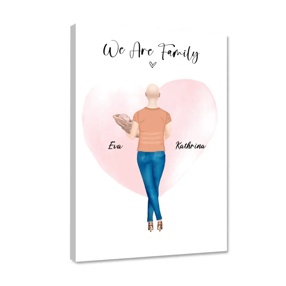 Personalisiertes Geschenk - Mama mit neugeborenem Baby - Leinwand