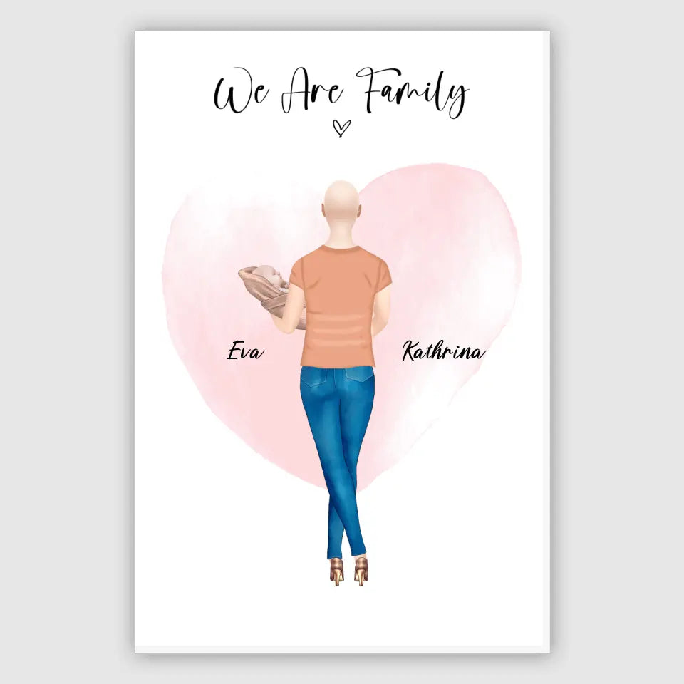 Personalisiertes Geschenk - Mama mit neugeborenem Baby - Leinwand