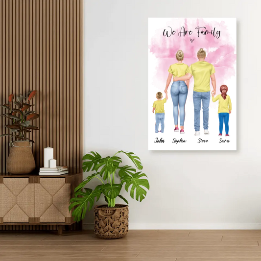 Family Back View 02 - Leinwand