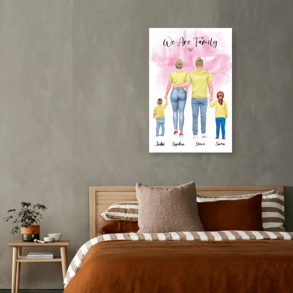 Family Back View 02 - Leinwand