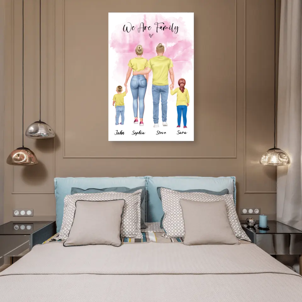 Family Back View 02 - Leinwand
