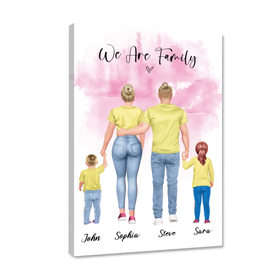 Family Back View 02 - Leinwand
