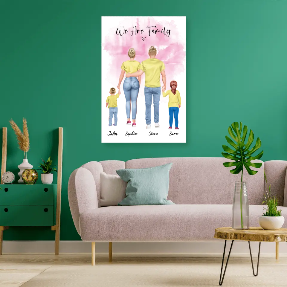 Family Back View 02 - Leinwand